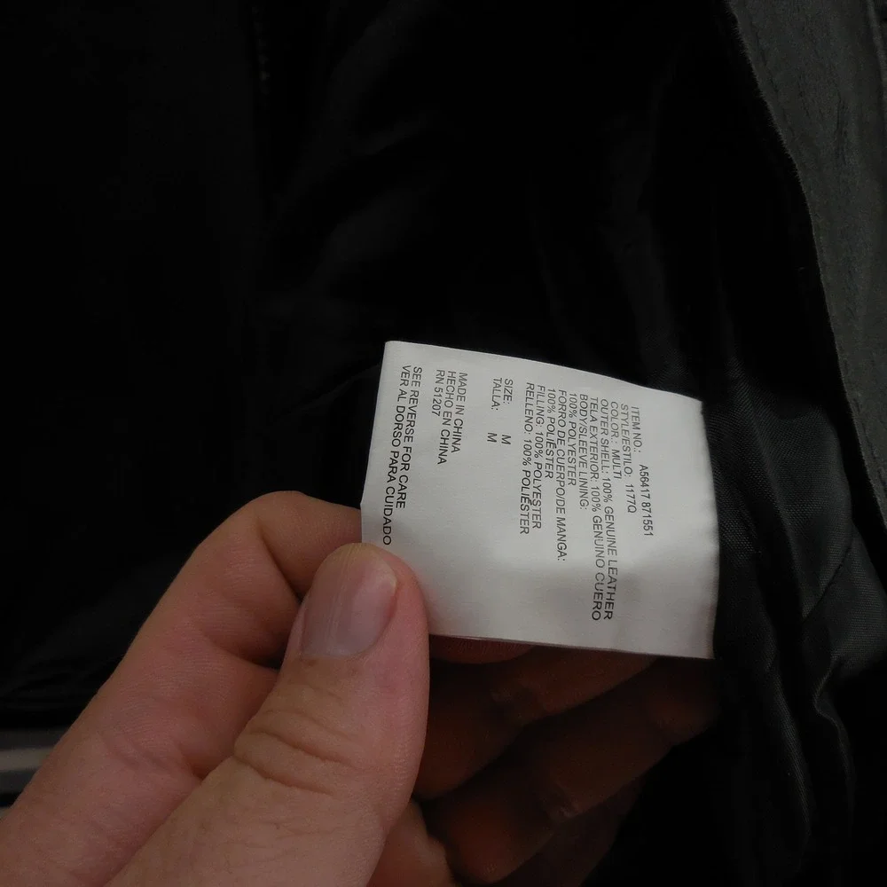 NFL Game Day Raiders Genuine Leather Bomber Jacket Black Embroidered Mens M